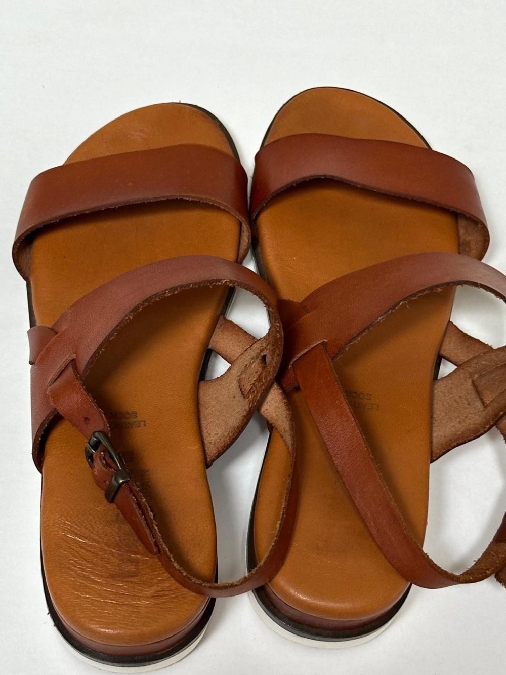 Bertuchi Spain Brown Leather Slingback Sandals Size 39 US 8/8.5 Wedge Platforms - Picture 15 of 16